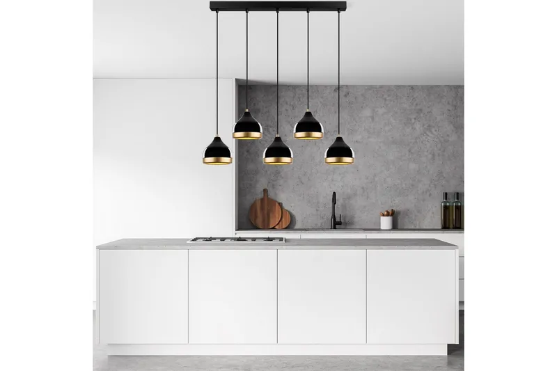 Taklampa Soodni Fem Horisontell Svart - Svart - Belysning - Inomhusbelysning & lampor - Taklampor & takbelysning - Kökslampa & pendellampa