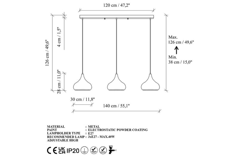 Taklampa Sorna Svart - Svart - Belysning - Inomhusbelysning & lampor - Taklampor & takbelysning - Kökslampa & pendellampa
