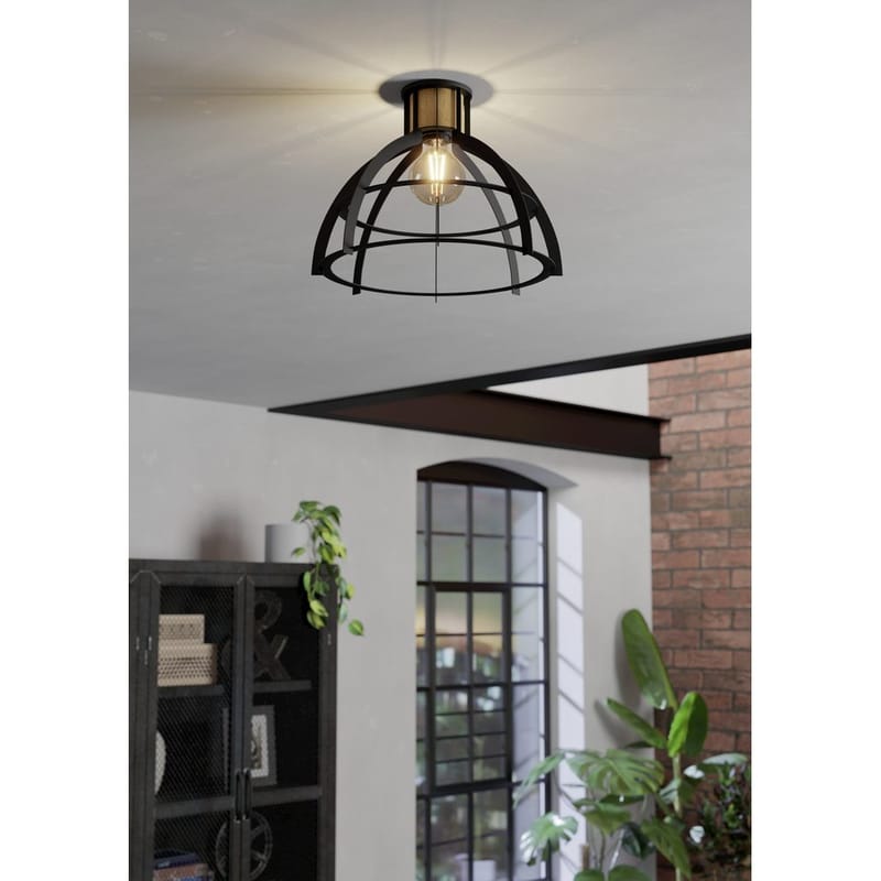 Taklampa Stillington - Svart/Fanér - Belysning - Inomhusbelysning & lampor - Taklampor & takbelysning - Plafond