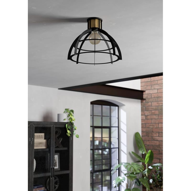 Taklampa Stillington - Svart/Fanér - Belysning - Inomhusbelysning & lampor - Taklampor & takbelysning - Plafond