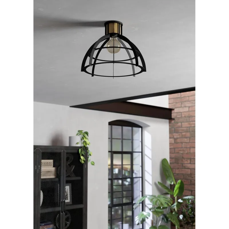 Taklampa Stillington - Svart/Fanér - Belysning - Inomhusbelysning & lampor - Taklampor & takbelysning - Plafond