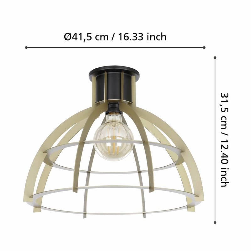 Taklampa Stillington - Svart/Guld - Belysning - Inomhusbelysning & lampor - Taklampor & takbelysning - Plafond