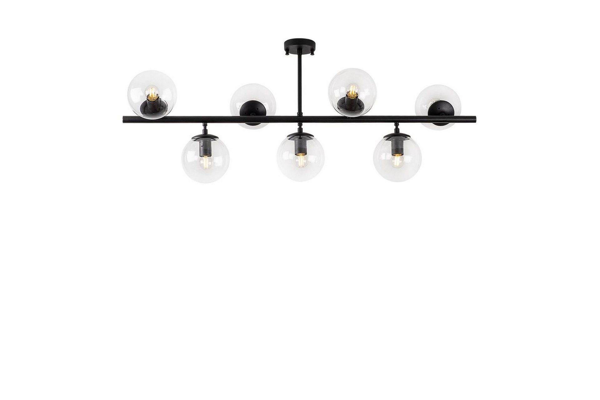 Taklampa Subin Platt Svart / Transparent - Svart / Transparent