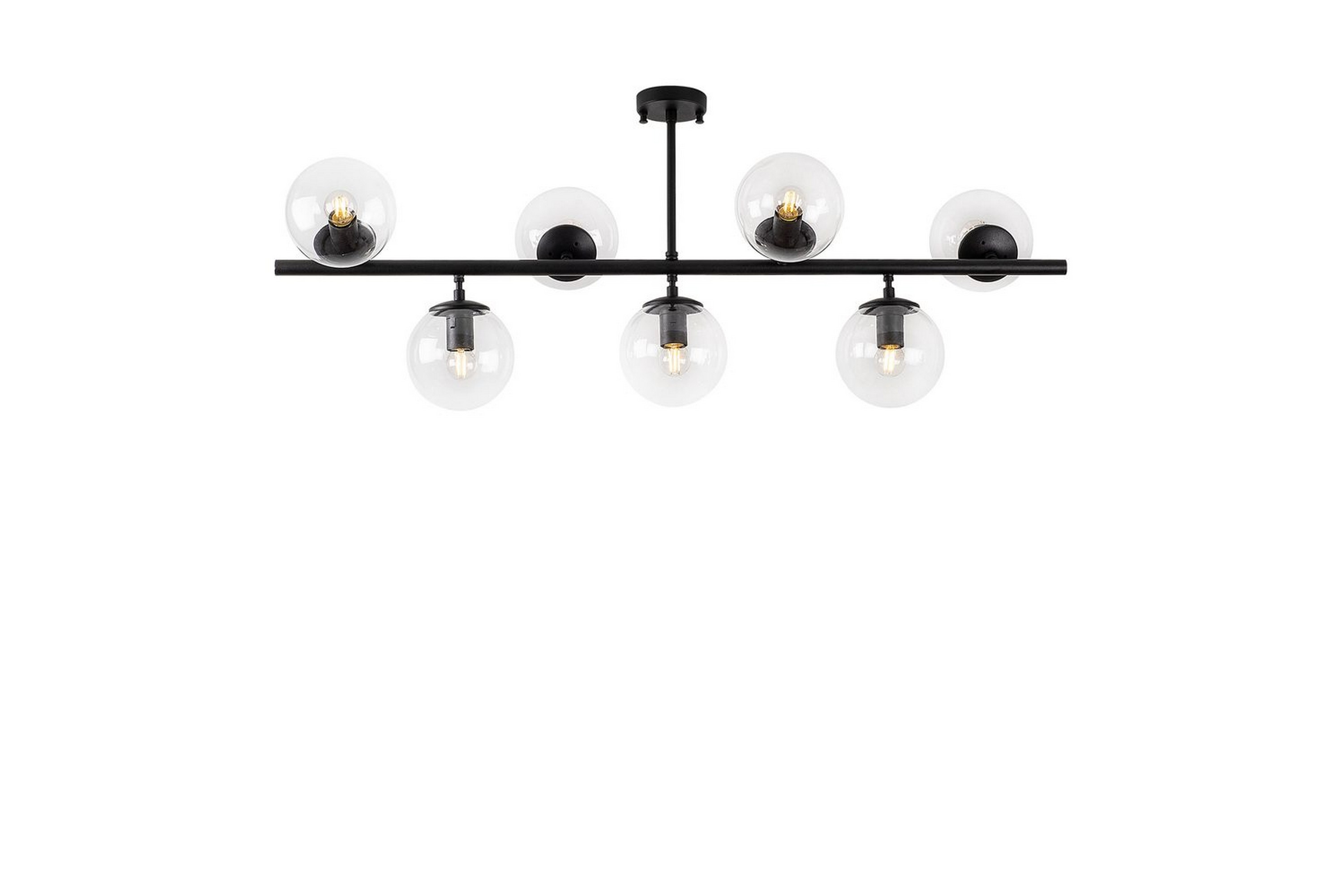 Taklampa Subin Platt Svart / Transparent - Svart / Transparent