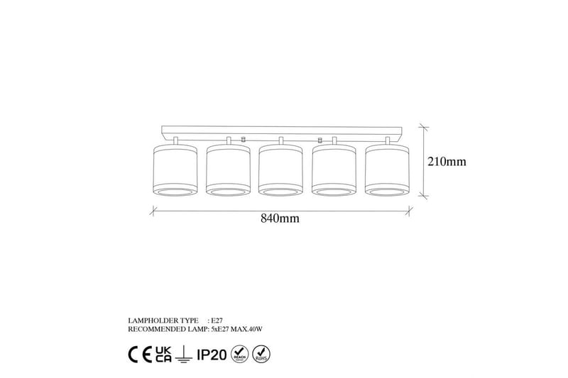 Taklampa Talra Five Vintage - Guld - Belysning - Inomhusbelysning & lampor - Taklampor & takbelysning - Plafond