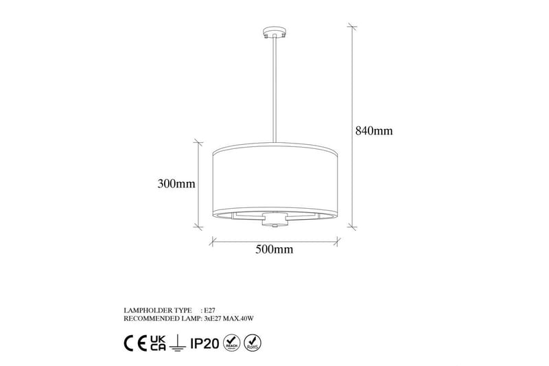 Taklampa Talra Vintage - 50 x 50 x 84 cm - Belysning - Inomhusbelysning & lampor - Taklampor & takbelysning - Kökslampa & pendellampa