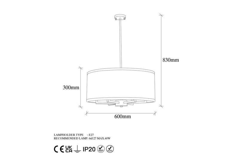 Taklampa Talra Vintage - 60 x 60 x 83 cm - Belysning - Inomhusbelysning & lampor - Taklampor & takbelysning - Kökslampa & pendellampa