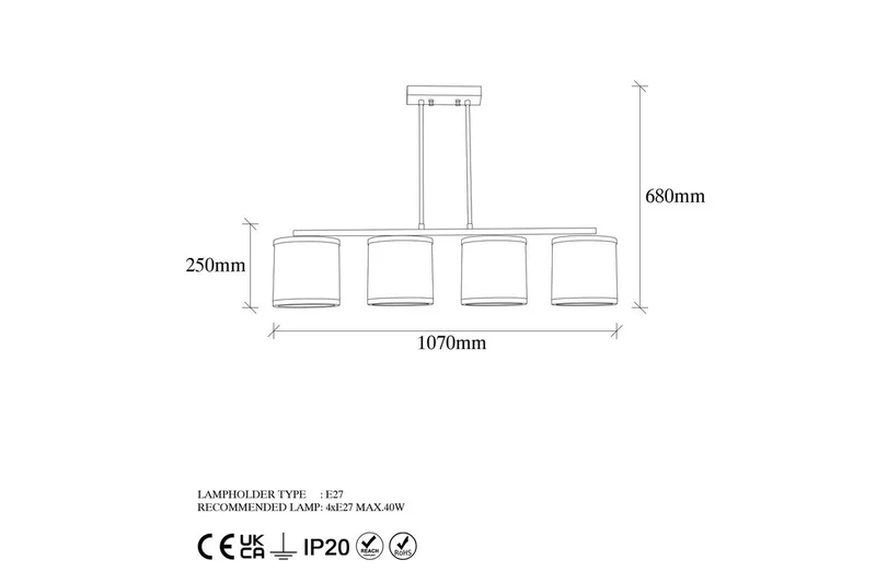 Taklampa Talra Vintage Horizontal - Guld - Belysning - Inomhusbelysning & lampor - Taklampor & takbelysning - Kökslampa & pendellampa