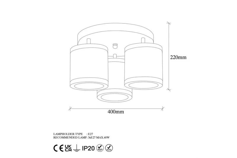 Taklampa Talrayo Svart / Vit - Svart / Vit - Belysning - Inomhusbelysning & lampor - Taklampor & takbelysning - Plafond