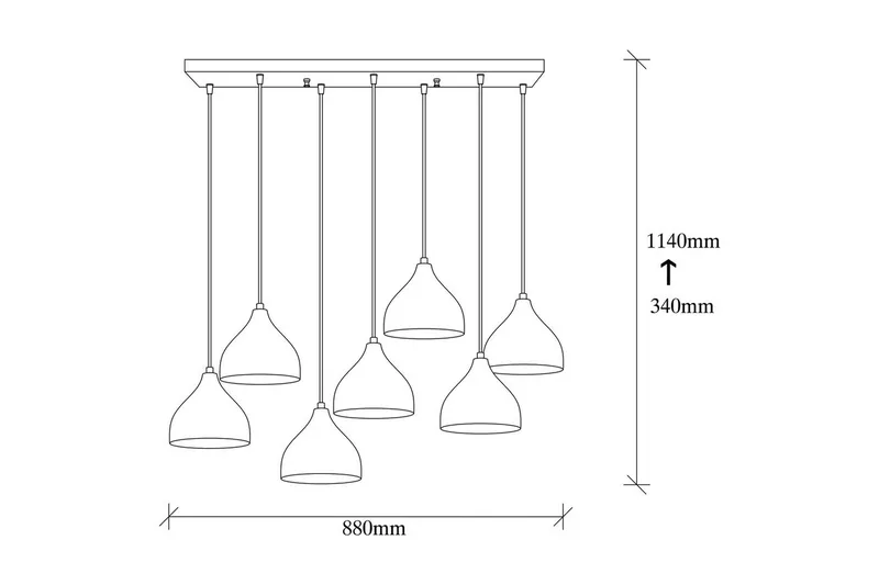 Taklampa Thela Seven Svart - Svart - Belysning - Inomhusbelysning & lampor - Taklampor & takbelysning - Kökslampa & pendellampa