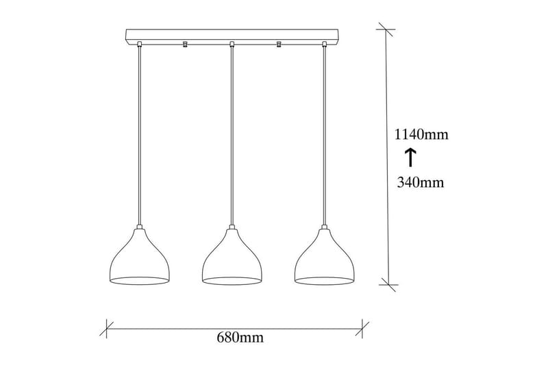 Taklampa Thela Triple Svart - Svart - Belysning - Inomhusbelysning & lampor - Taklampor & takbelysning - Kökslampa & pendellampa