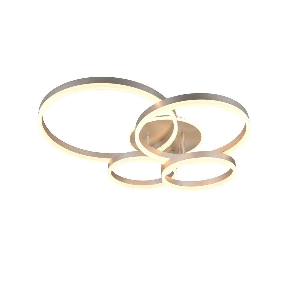 Taklampa TRIO Drake - Borstad Stål