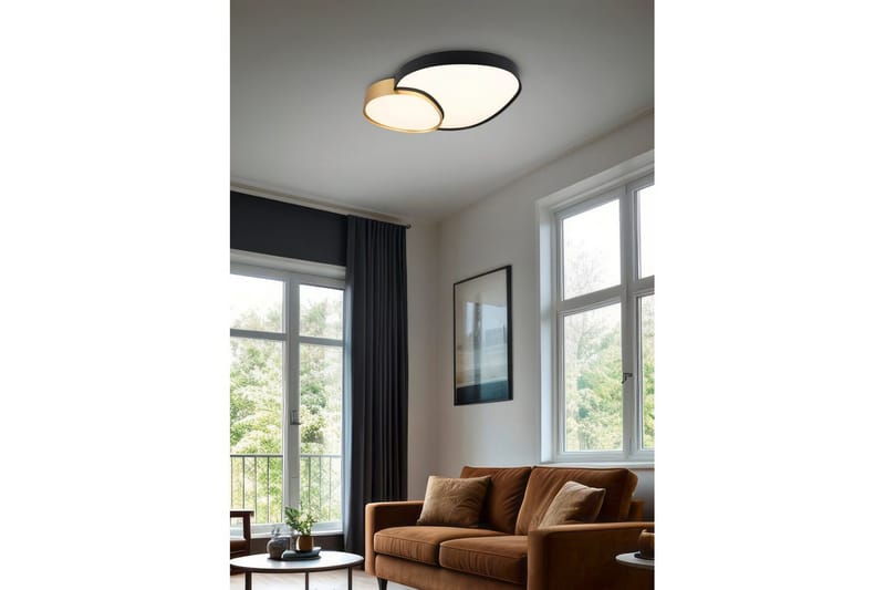 Taklampa TRIO Rise 77 cm, Svart/guld - 77 cm, Svart/guld - Belysning - Inomhusbelysning & lampor - Taklampor & takbelysning - Plafond