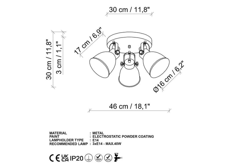Taklampa Tyka Rany - Rany - Belysning - Inomhusbelysning & lampor - Taklampor & takbelysning - Plafond