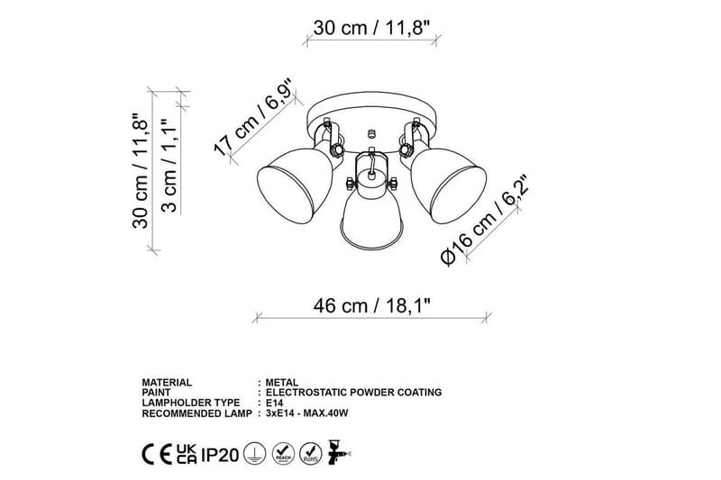 Taklampa Tyka Svart - Svart - Belysning - Inomhusbelysning & lampor - Taklampor & takbelysning - Plafond