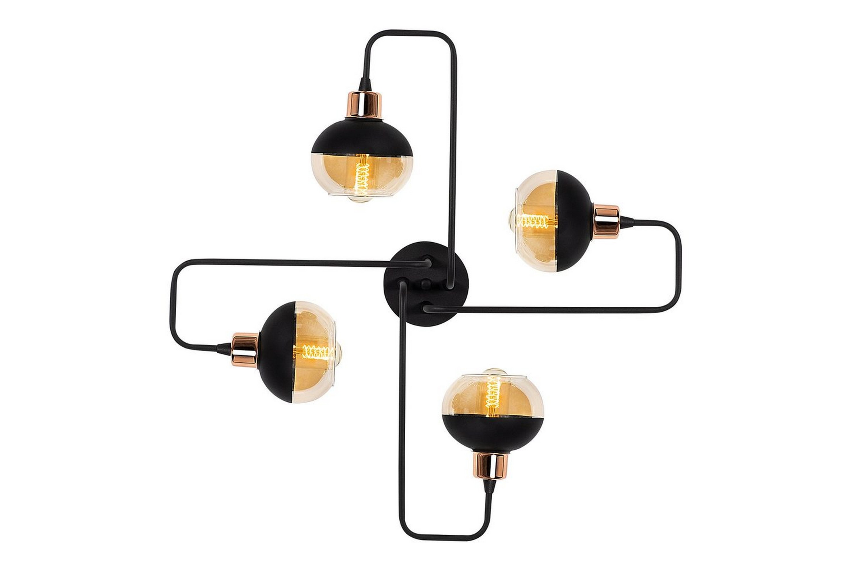 Taklampa Zarethia Svart / Koppar - Koppar/Svart