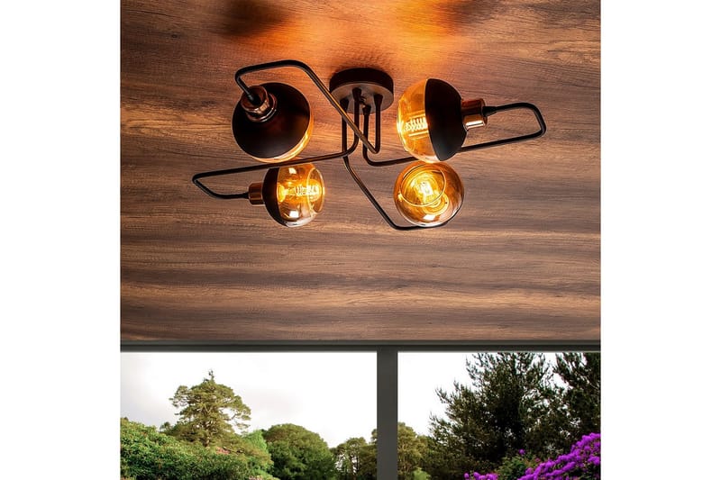 Taklampa Zarethia Svart / Koppar - Koppar/Svart - Belysning - Inomhusbelysning & lampor - Taklampor & takbelysning - Plafond