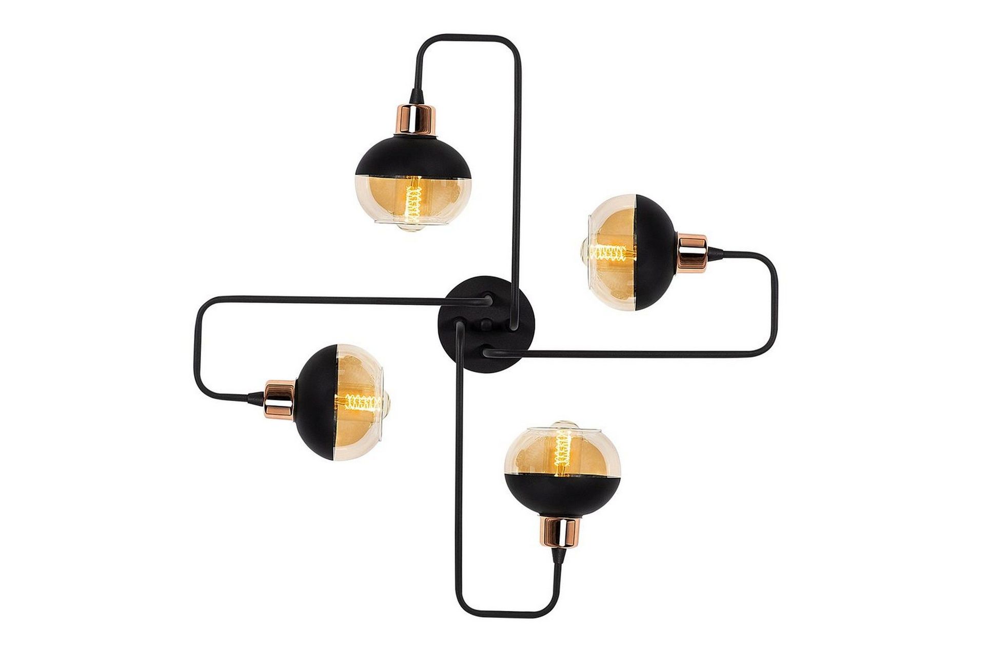 Taklampa Zarethia Svart / Koppar - Koppar/Svart