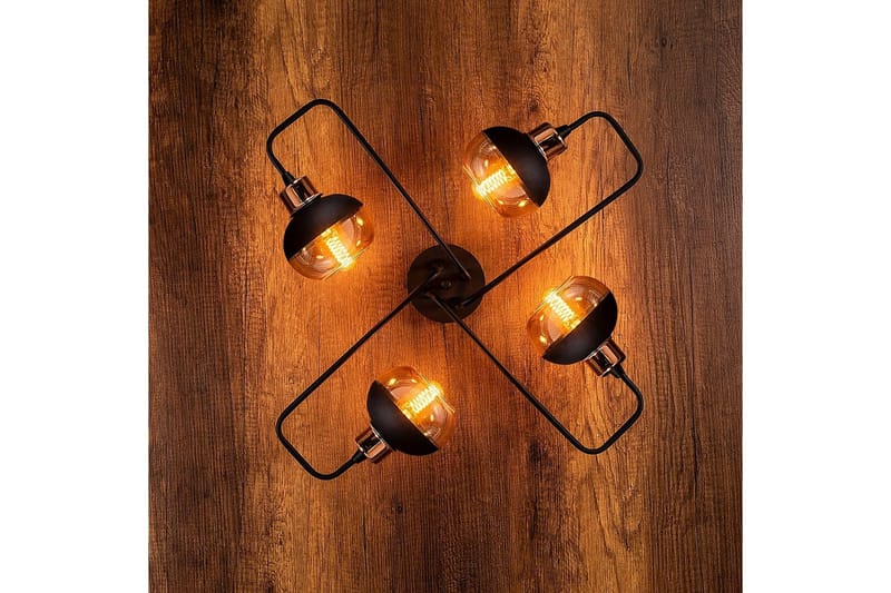 Taklampa Zarethia Svart / Koppar - Koppar/Svart - Belysning - Inomhusbelysning & lampor - Taklampor & takbelysning - Plafond