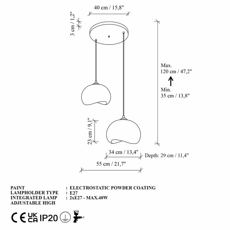 Vyrel Pendellampa - Liljevit - Belysning - Inomhusbelysning & lampor - Taklampor & takbelysning - Kristallkrona & takkrona