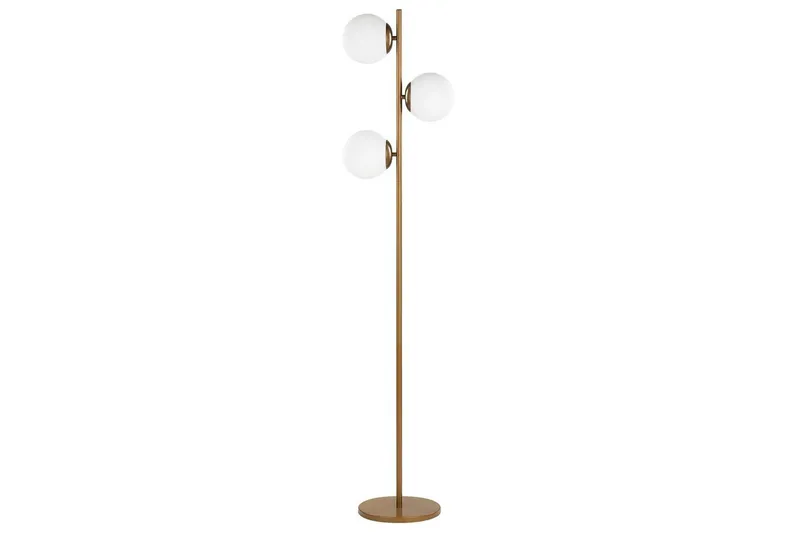 Thaslo Golvlampa 153 cm, Guld/Vit