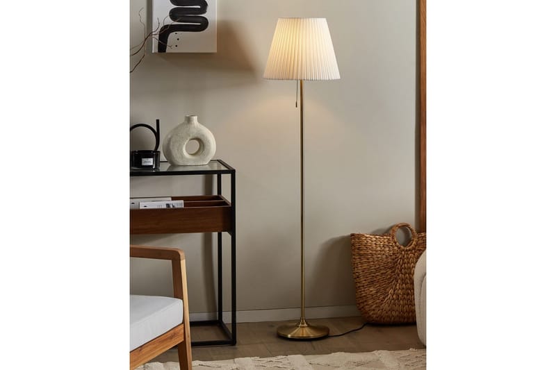 Toryl Golvlampa 148 cm - Mässing/Vit - Belysning - Inomhusbelysning & lampor - Golvlampor & golvbelysning