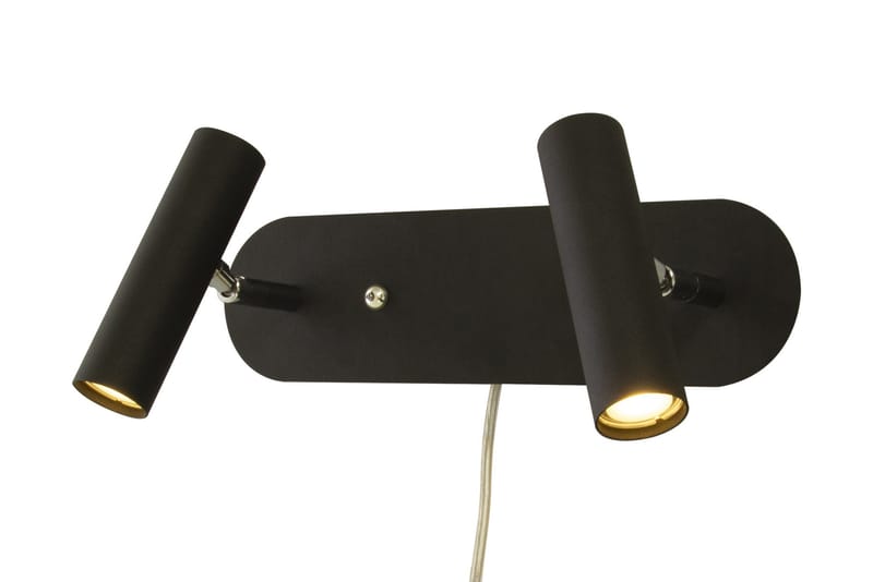 ARTIC Vägglampa Dubbel Svart/Krom - Sovrumslampa - Vägglampor & väggbelysning - Läslampa vägg - Sänglampa vägg