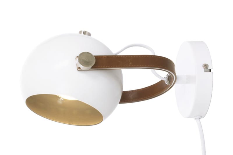 BOW Vägglampa Vit/Brun/Silver - Sovrumslampa - Vägglampor & väggbelysning - Läslampa vägg - Sänglampa vägg