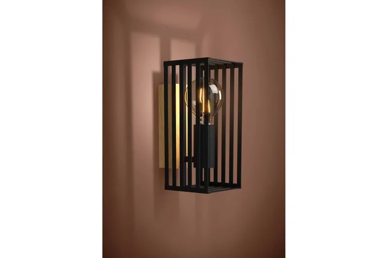 Vägglampa Eglo Cidraz Svart/Trä - Belysning - Inomhusbelysning & lampor - Vägglampor & väggbelysning