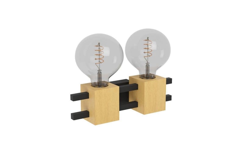 Vägglampa Eglo Levantara Svart/Trä med 2 Lampor - Belysning - Inomhusbelysning & lampor - Vägglampor & väggbelysning