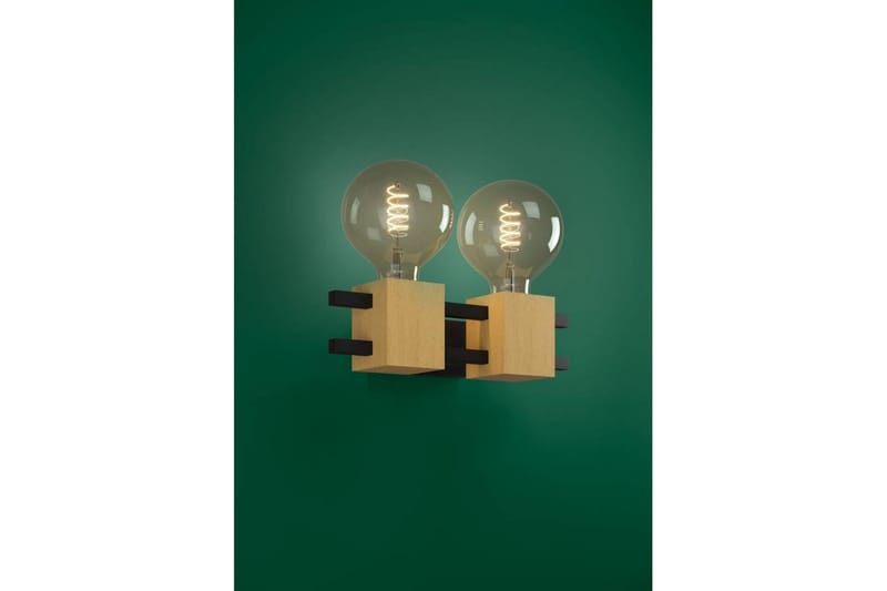 Vägglampa Eglo Levantara Svart/Trä med 2 Lampor - Belysning - Inomhusbelysning & lampor - Vägglampor & väggbelysning