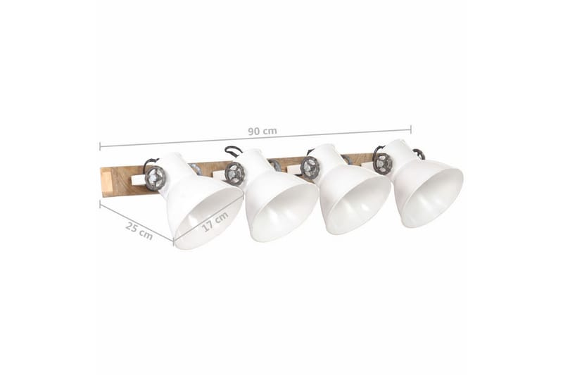 Industriell vägglampa vit 90x25 cm E27 - Vit - Sovrumslampa - Vägglampor & väggbelysning - Sänglampa vägg