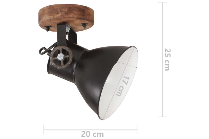 Industriell vägglampa/taklampa 2 st svart 20x25 cm E27 - Svart - Sovrumslampa - Vägglampor & väggbelysning - Sänglampa vägg