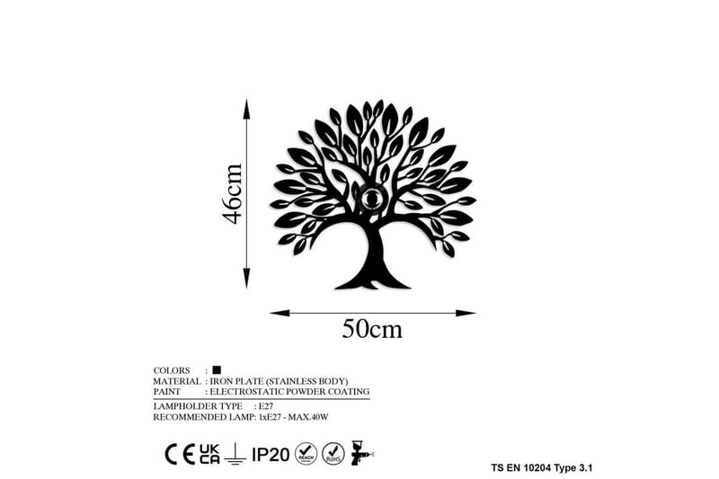 Vägglampa Malti Tree Svart - Svart - Belysning - Inomhusbelysning & lampor - Vägglampor & väggbelysning