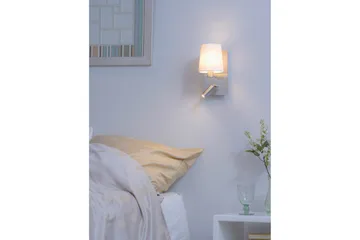 Marriot Vägglampa E27 + LED borstad stål/ vit - Borstad stål/Vit - Belysning - Inomhusbelysning & lampor - Vägglampor & väggbelysning