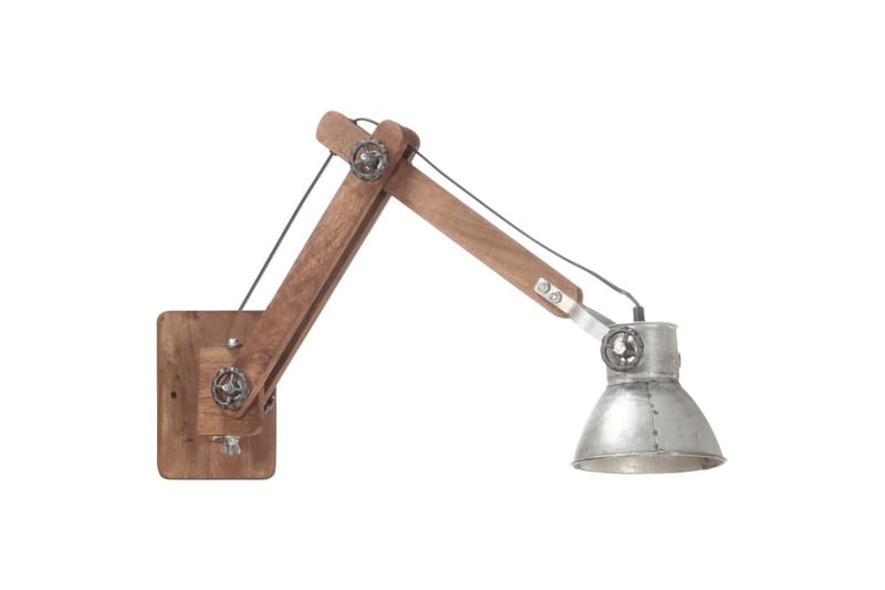 Vägglampa industriell stil silver rund E27 - Silver - Belysning - Inomhusbelysning & lampor - Vägglampor & väggbelysning