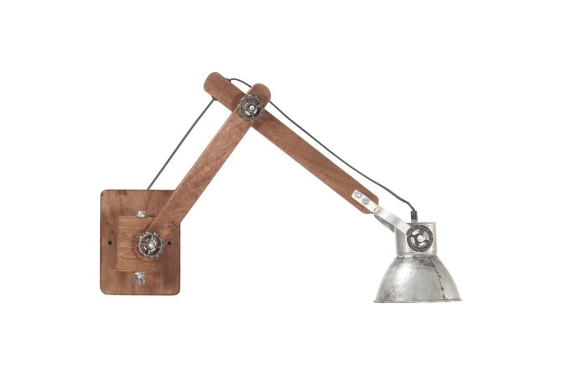 Vägglampa industriell stil silver rund E27 - Silver - Belysning - Inomhusbelysning & lampor - Vägglampor & väggbelysning