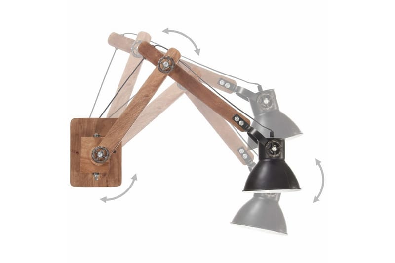 Vägglampa industriell stil svart rund E27 - Svart - Belysning - Inomhusbelysning & lampor - Vägglampor & väggbelysning