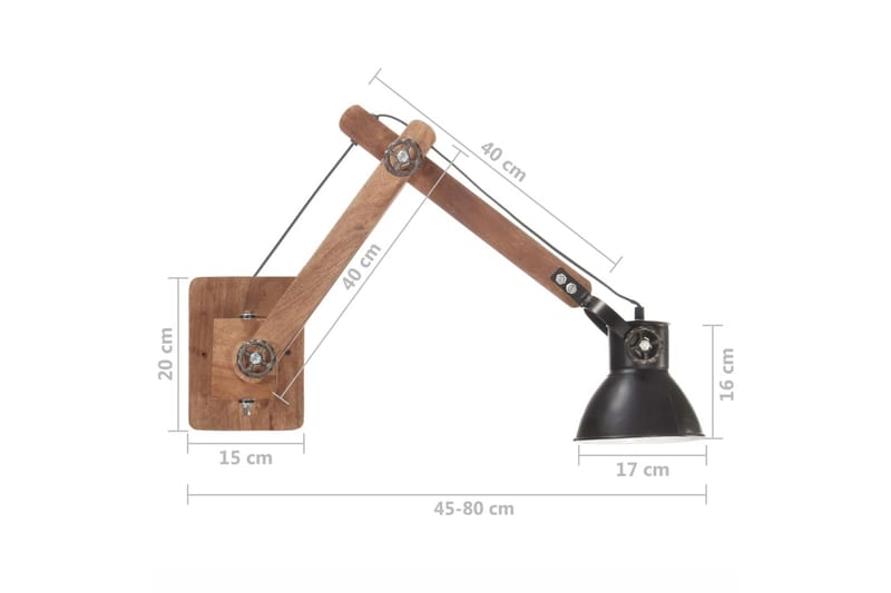 Vägglampa industriell stil svart rund E27 - Svart - Belysning - Inomhusbelysning & lampor - Vägglampor & väggbelysning