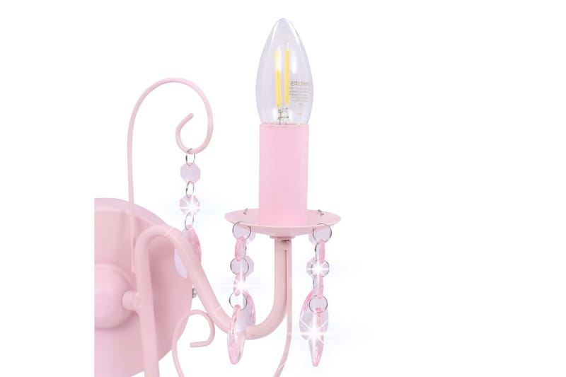 Vägglampa med pärlor rosa 2xE14-lampor - Rosa - Sovrumslampa - Vägglampor & väggbelysning - Sänglampa vägg