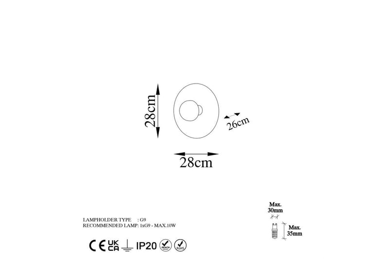 Vägglampa Zindale Koppar - 28 x 26 cm - Belysning - Inomhusbelysning & lampor - Vägglampor & väggbelysning