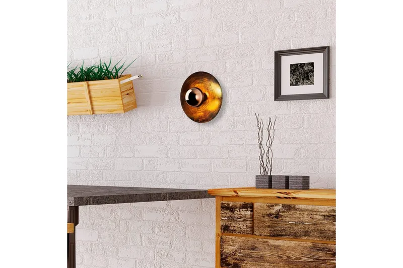 Vägglampa Zindale Koppar - 28 x 26 cm - Belysning - Inomhusbelysning & lampor - Vägglampor & väggbelysning