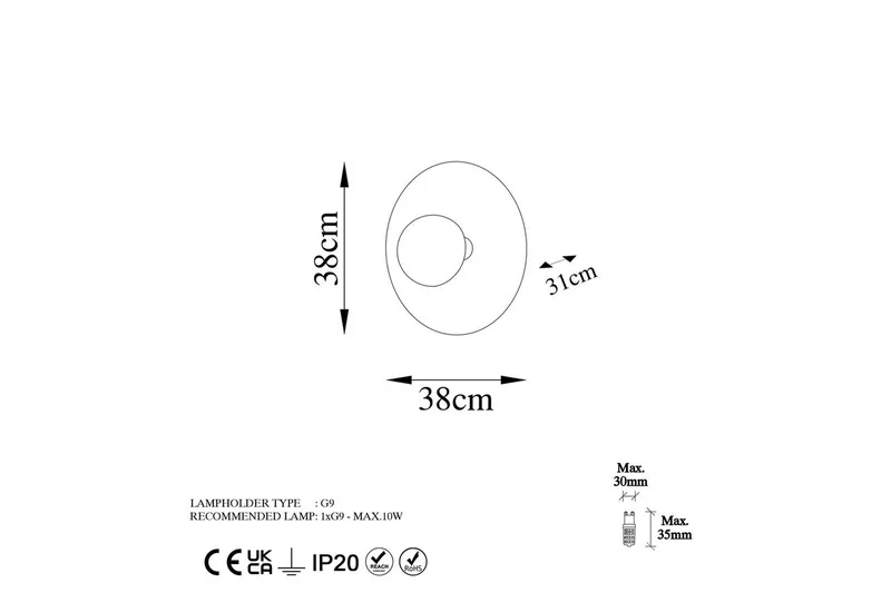 Vägglampa Zindale Koppar - 38 x 31 cm - Belysning - Inomhusbelysning & lampor - Vägglampor & väggbelysning
