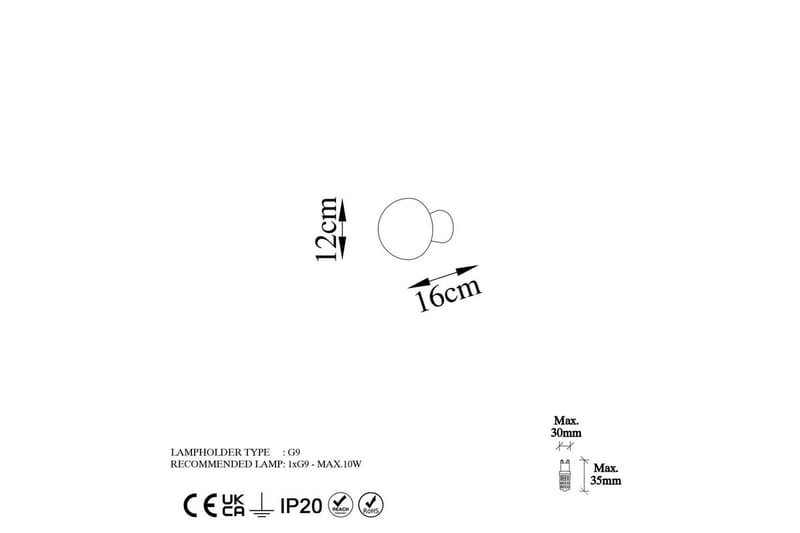 Vägglampa Polmar Rany - Diameter: 12 cm - Belysning - Inomhusbelysning & lampor - Vägglampor & väggbelysning