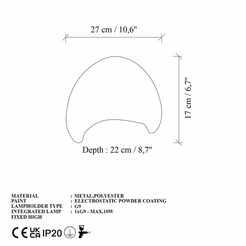 Vyrel Vägglampa 27 cm - Vit - Belysning - Inomhusbelysning & lampor - Vägglampor & väggbelysning