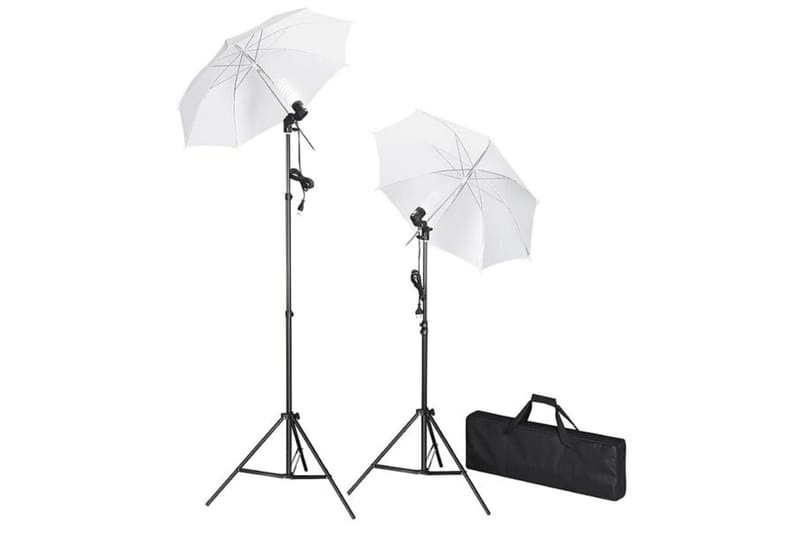 Fotostudio med bakgrunder, lampor och paraplyer - Svart - Belysning - Ljuskällor & glödlampor - Arbetsbelysning - Fotobelysning & studiobelysning