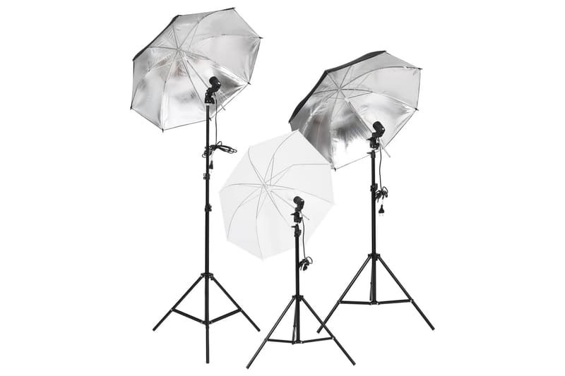 Fotostudio med lampor och bakgrund - Svart - Belysning - Ljuskällor & glödlampor - Arbetsbelysning - Fotobelysning & studiobelysning