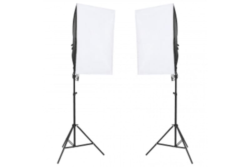 Fotostudio med lampor och bakgrund - Svart - Belysning - Ljuskällor & glödlampor - Arbetsbelysning - Fotobelysning & studiobelysning