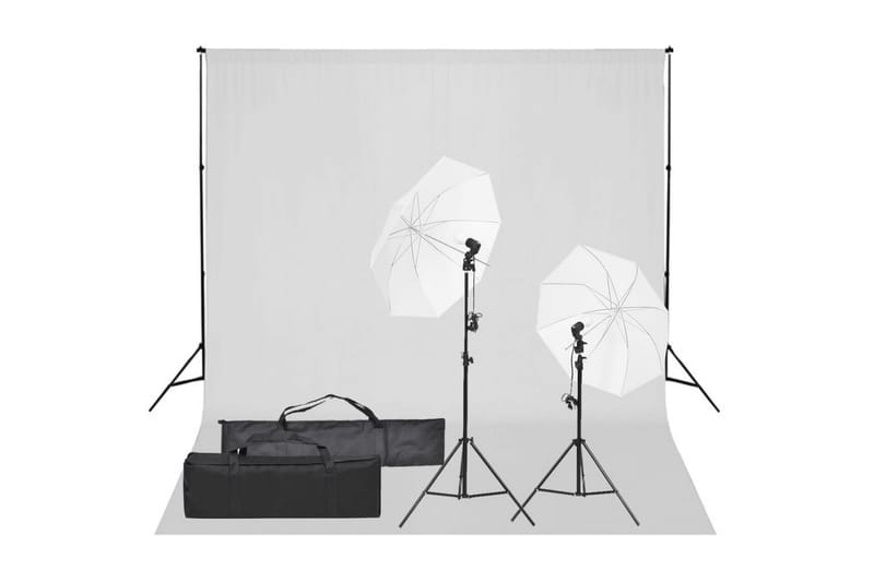 Fotostudio med lampor och bakgrund - Svart - Fotobelysning & studiobelysning