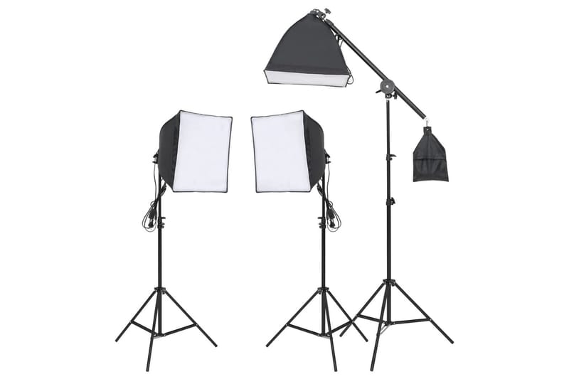 Fotostudio med lampor och bakgrund - Svart - Belysning - Ljuskällor & glödlampor - Arbetsbelysning - Fotobelysning & studiobelysning